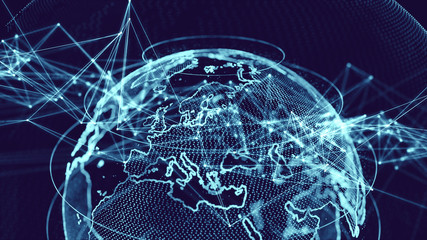 Global communication network concept. - obrazy, fototapety, plakaty