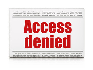 Privacy concept: newspaper headline Access Denied on White background, 3D rendering