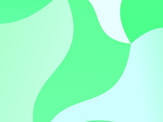 Green background with wavy, smooth lines, shapes. Simple pattern for web banners, posters, brochures. Different shades of green