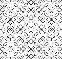 black and white floral ornament. abstract, seamless image