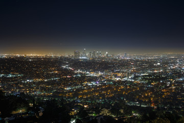 Fototapeta na wymiar Los Angeles de nuit