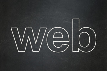 Obraz premium Web development concept: text Web on Black chalkboard background