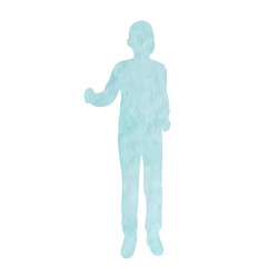 watercolor silhouette boy, child