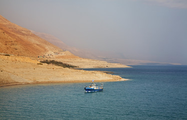 Dead sea coast in Ein Gedi. Israel