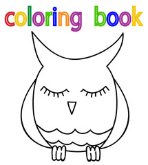  isolated, book coloring of an owl
