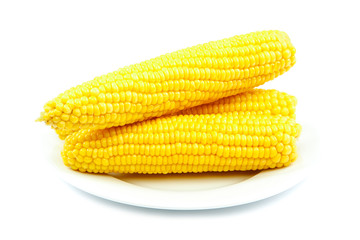 Sweet corn isolated on a white background