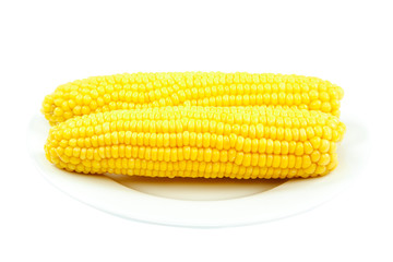 Sweet corn isolated on a white background