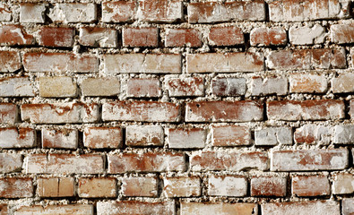 Grungy weahered brick wall.