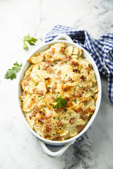 Homemade ham and cheese pasta bake