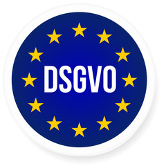 DSGVO sign illustration. General Data Protection Regulation - GDPR. German text: DSGVO - EU-Datenschutz Grundverordnung. Vector illustration
