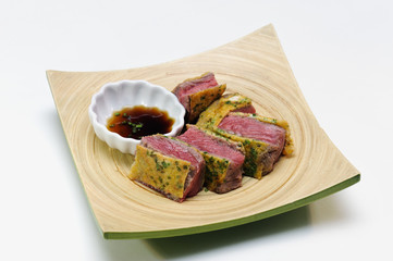 boeuf pané à l'oeuf et aux herbes