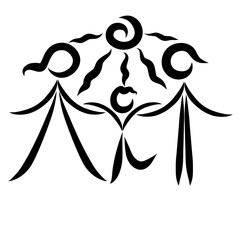 Happy family, mom, dad, and active child