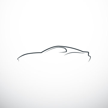 Abstract car silhouette. Side view. Vector illustration