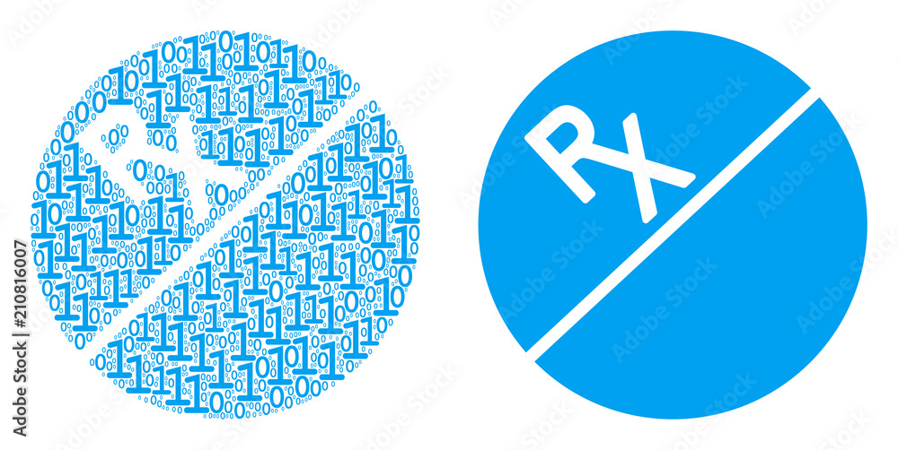Poster pharmacy tablet composition icon of zero and null digits in different sizes. vector digital symbols 