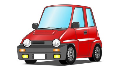 赤いコンパクトカー・ポップな自動車