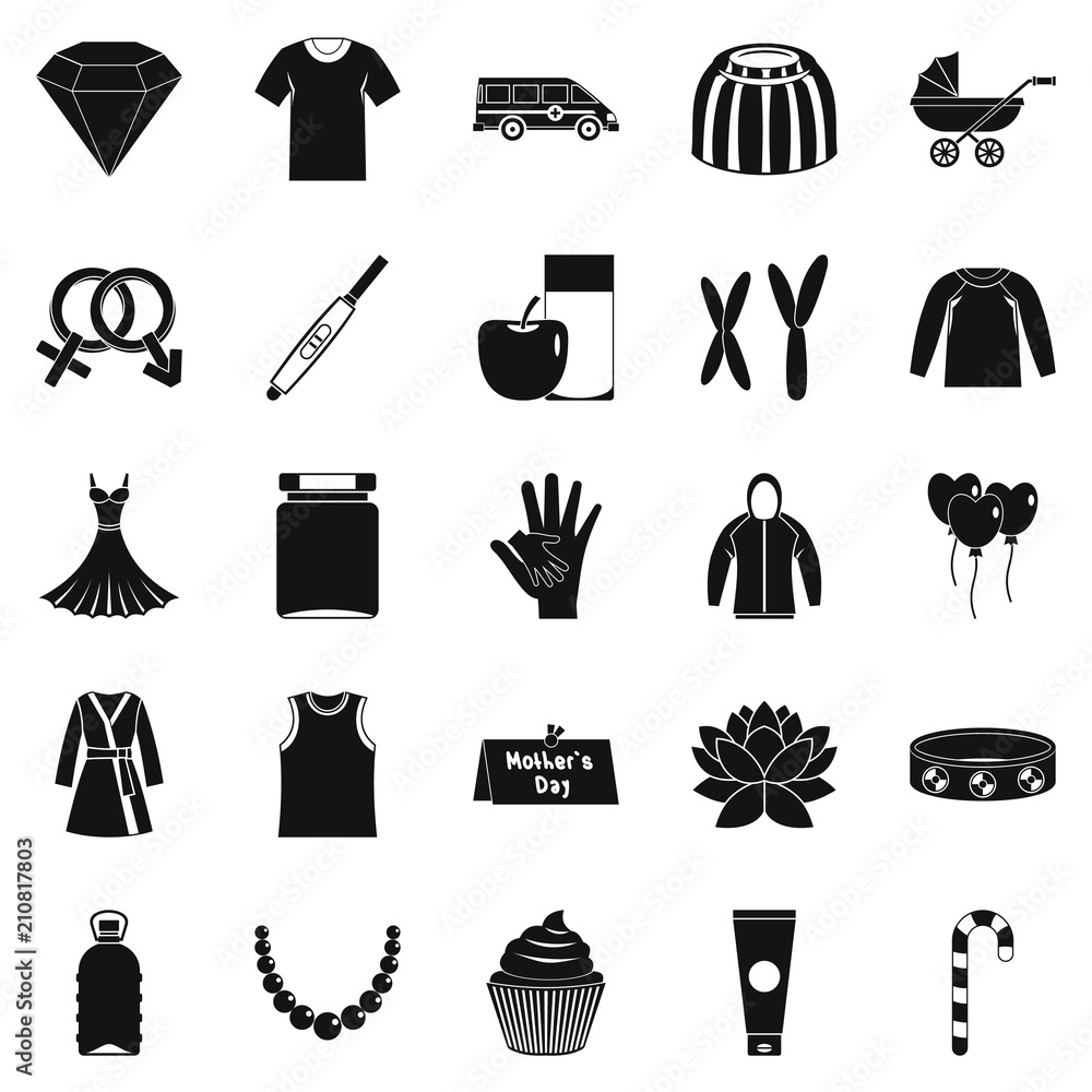 Poster relations icons set. simple set of 25 relations vector icons for web isolated on white background
