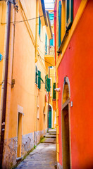 Fototapeta na wymiar Colorful buildings in Monterosso in Cinque Terre, Italy