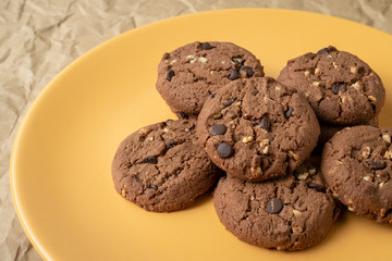 Chocolate cookies on plate