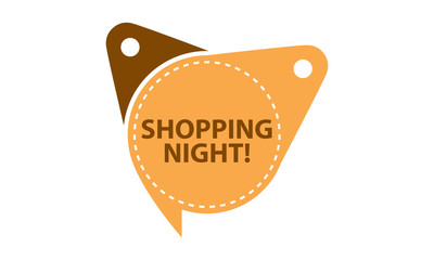 Shopping Night Tag Template Isolated