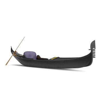 Gondola Boat On White. 3D Illustration