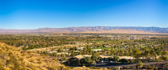 Panorama of Palm Springs in California