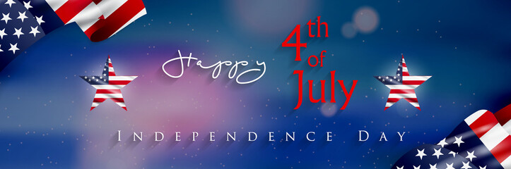 Fototapeta na wymiar Happy 4th of July Independence Day greeting card. Happy independence day of America vector design. 