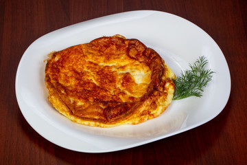 Omelet in the plate