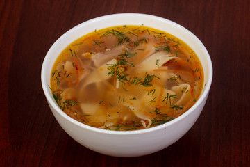 Chicken soup with noodle