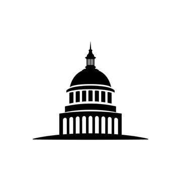 icon isolated white background, sacramento vector government building