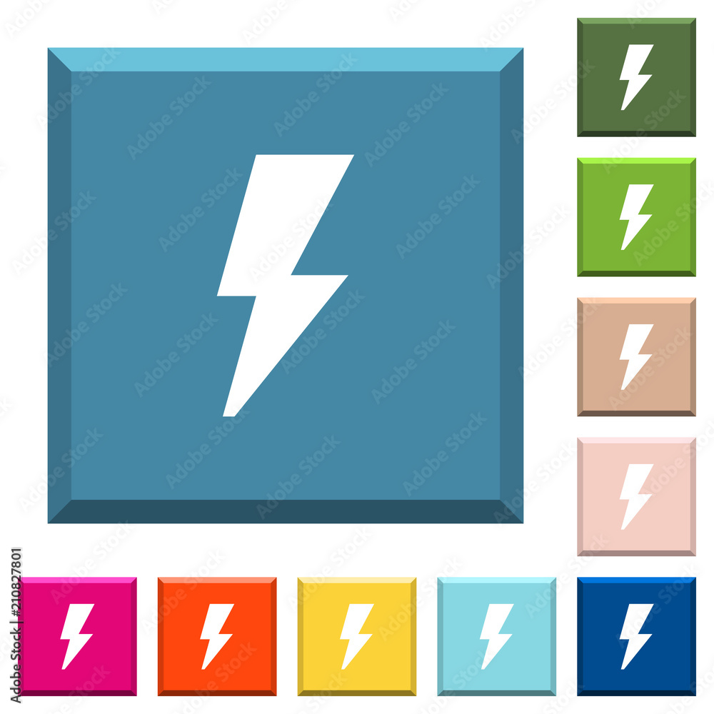 Poster flash white icons on edged square buttons