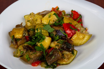 Baked vegetables salad