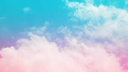 Soft cloud background with a pastel colored pink  to blue gradient.