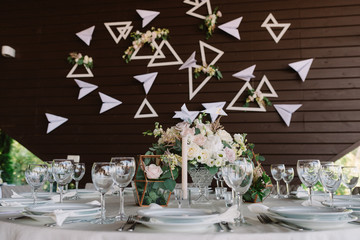 Decor of a classical wedding. Decoration of a wedding