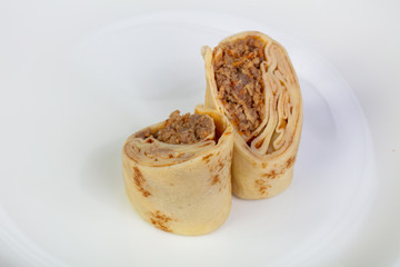 Stuffed pancake with meat
