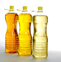sunflower oil in a plastic bottle