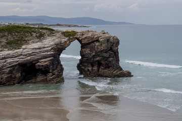 Galicia, Spain; September 25, 2017: Beach of the Cathedrals in Galicia