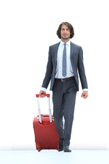 confident businessman with Luggage.