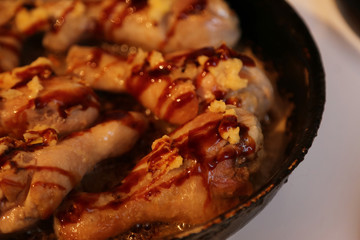 chicken in a frying pan