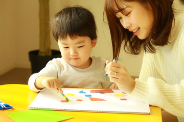 工作する親子