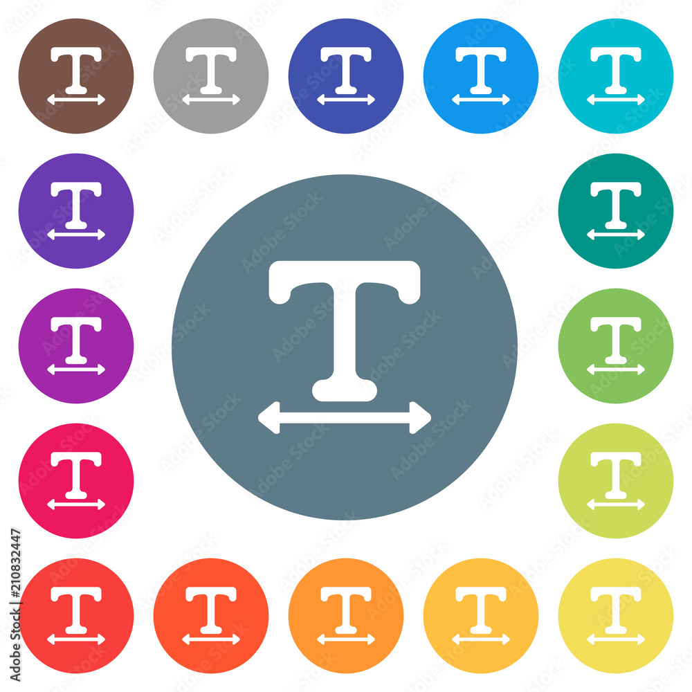 Poster adjust font width flat white icons on round color backgrounds