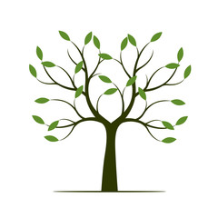 Green summer Tree. Vector Illustration.