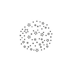 Black Shooting Star with Elegant Star Trail on White Background