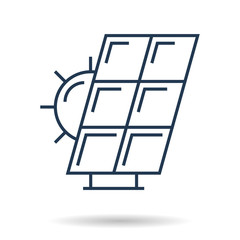 Linear icon of solar battery