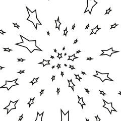 Black Shooting Star with Elegant Star Trail on White Background