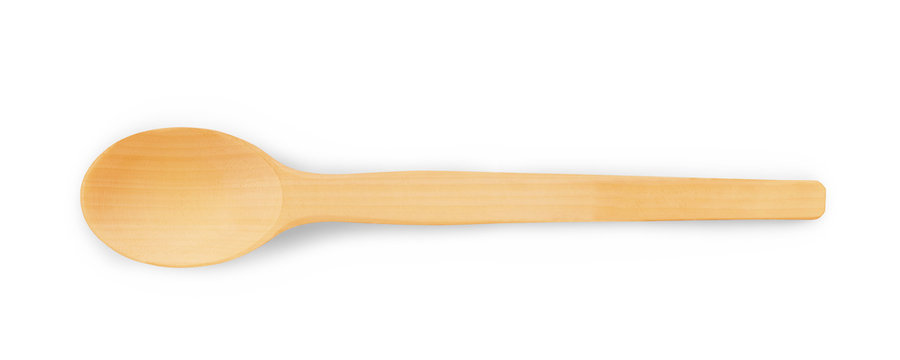 Wooden spoon isolated on white background