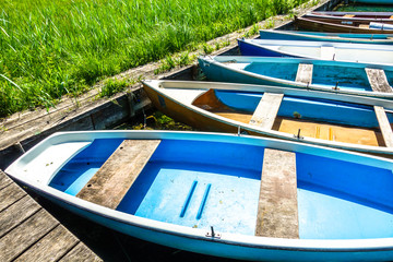 old wooden rowboats
