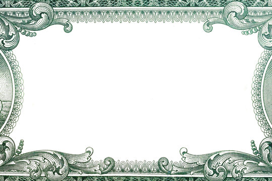 U.S. dollar border with empty middle area