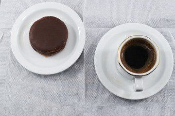 morning breakfast, coffee and chocolate chip cookies