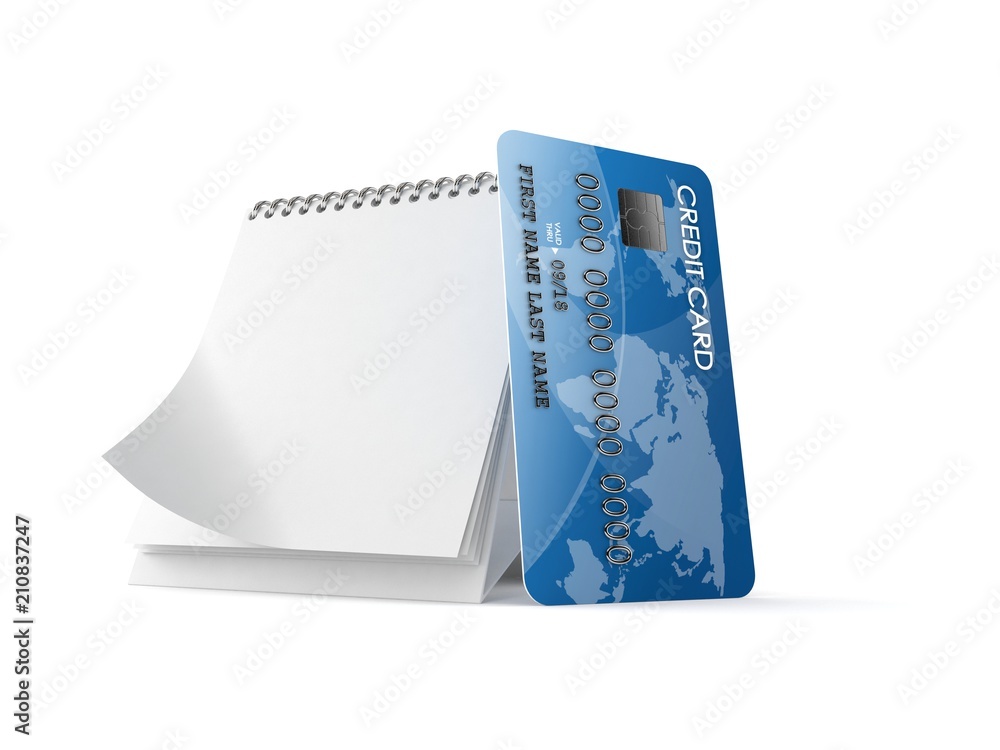 Canvas Prints credit card with blank calendar