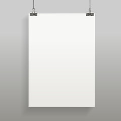 Hanging Poster Mock Up in Realistic Style